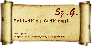Szilvásy Gyöngyi névjegykártya