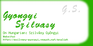 gyongyi szilvasy business card